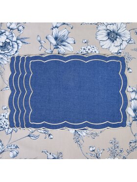 Roseberry Home Roseberry Home Podkładka na stół haftowana Blue Onde Niebieski