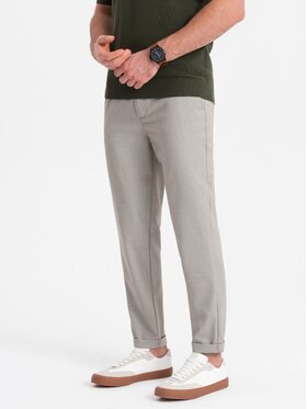 Ombre Ombre Kalhoty z materiálu OM-PACP-0157 Šedá Chino Fit