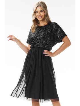 Awama Awama Večerní šaty A689 Černá Basic Fit