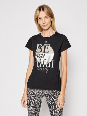 Deha Deha Tričko Graphic B44072 Čierna Slim Fit