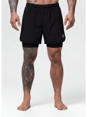 PITBULL PITBULL Szorty sportowe SPORT Czarny Regular Fit