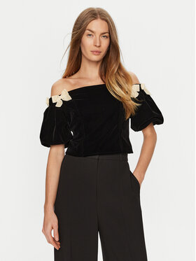 Eleh Eleh Bluse E00201 Schwarz Regular Fit