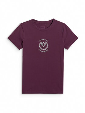 4F 4F T-Shirt SPORTS CLUB Bordowy Slim Fit