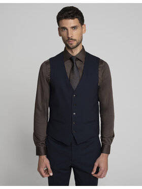 Borgio Borgio Kamizelka garniturowa parma Granatowy Slim Fit