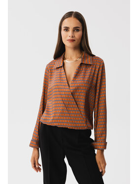 Stylove Stylove Bluzka S357 Brązowy Modern Fit