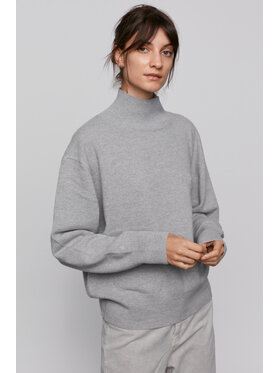 B SIDES B SIDES Golf WYSOKI MERINO Szary Regular Fit