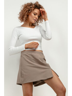 Tessita Tessita Szorty materiałowe T415/6/XL Brązowy Regular Fit