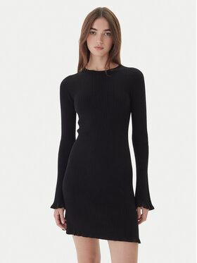 Kontatto Kontatto Плетена рокля 3M0819C Черен Slim Fit