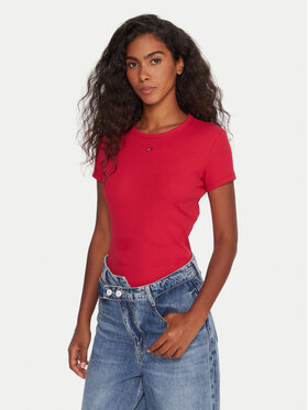 Tommy Jeans Tommy Jeans T-Shirt Essential DW0DW17383 Rosa Slim Fit