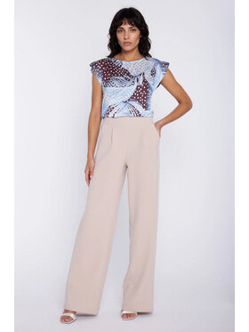 NIFE NIFE Kalhoty z materiálu SD139 Béžová Modern Relaxed Fit