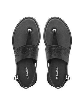 Calvin Klein Sandali Almond Tp Sandal-Hf Mono HW0HW01536 Črna