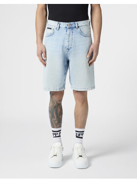 PHILIPP PLEIN PHILIPP PLEIN Džínové šortky 30583 Modrá Loose Fit