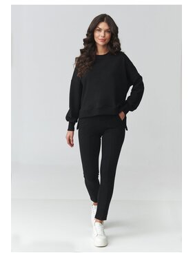 Makadamia Makadamia Dres M917 Czarny Loose Fit
