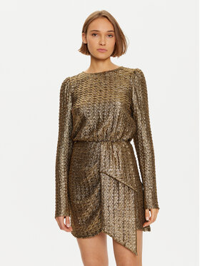 LOLA CASADEMUNT LOLA CASADEMUNT Коктейлна рокля MF2416006 Златист Regular Fit