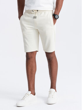 Ombre Ombre Šortky z materiálu OM-SRBS-0149 Écru Regular Fit