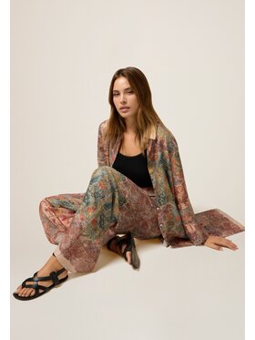Oltre Oltre Spodnie materiałowe P029J002499N0R6 Écru Baggy Fit