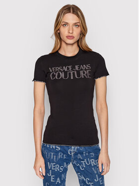 Versace Jeans Couture Versace Jeans Couture Póló 73HAHT02 Fekete Regular Fit