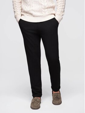 Ombre Ombre Kalhoty z materiálu OM-PACP-0283 Černá Regular Fit