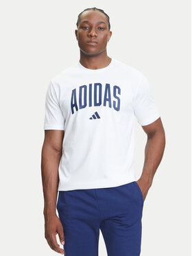 adidas adidas Tricou Collegiate Lineage Graphic JM6416 Alb Regular Fit
