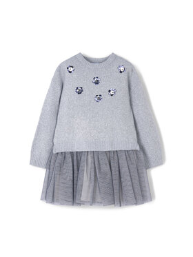 Mayoral Mayoral Úpletové šaty 4918 Sivá Regular Fit