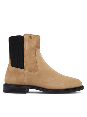 Tommy Hilfiger Tommy Hilfiger Ghete Jodhpur Enamel Flag Suede Ankle Chelsea FW0FW09575 Bej