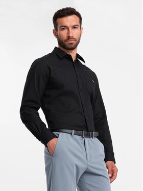 Ombre Ombre Koszula OM-SHCS-0147 Czarny Regular Fit