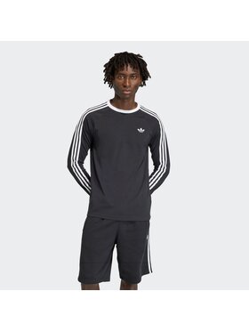 adidas adidas Marškinėliai ilgomis rankovėmis 3-Stripes KE3546 Juoda Regular Fit