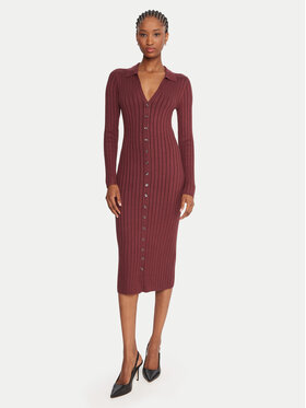 Guess Guess Úpletové šaty W5BK60 Z2YJ2 Hnědá Slim Fit