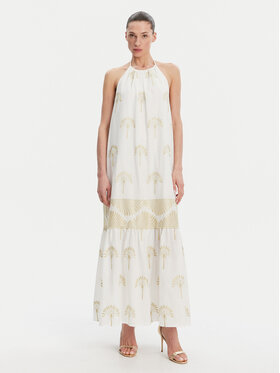 Simona Corsellini Simona Corsellini Sommerkleid P25CPAB02601 Weiß Relaxed Fit