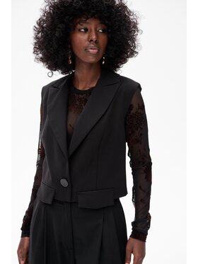 blue shadow blue shadow Kamizelka Florencja Czarny Regular Fit