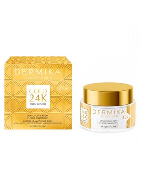 Dermika Dermika Dermika Luxury Gold 24K Total Benefit luksusowy krem eliksir młodości 45+ 50ml Krem do twarzy