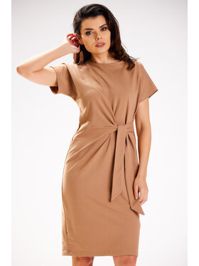 Infinite You Infinite You Sukienka letnia M302 Beżowy Basic Fit