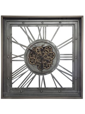 MIAhome MIAhome Zegar ścienny kwadrat cichy mechanizm 80 cm Szary