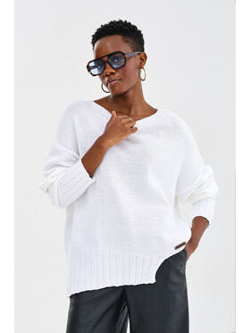 blue shadow blue shadow Sweter Bocq Écru Regular Fit
