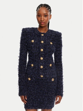 Balmain Balmain Kardigán DF0SK249KH74 Sötétkék Regular Fit