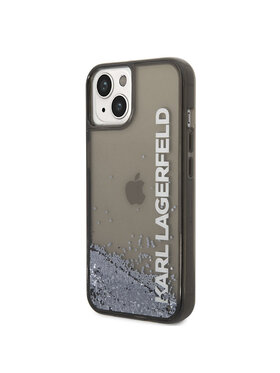 KARL LAGERFELD KARL LAGERFELD Etui na telefon Liquid Glitter Translucent Elongated Logo Case Czarny