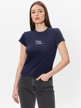 Tommy Jeans Tommy Jeans T-Shirt Essential Logo DW0DW15441 Tmavomodrá Regular Fit