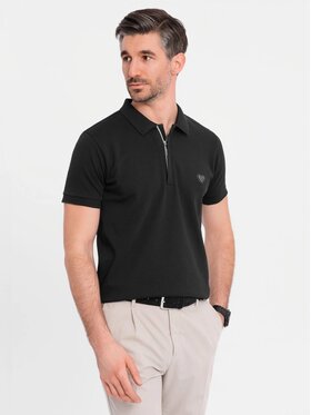Ombre Ombre Polo OM-POSS-0148 Czarny Regular Fit