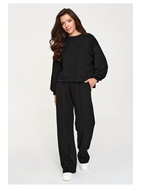 Makadamia Makadamia Dres M951 Czarny Loose Fit