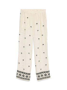 Vero Moda Vero Moda Medžiaginės kelnės Kai 10345546 Kreminė Regular Fit