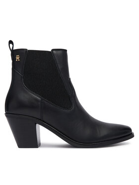 Tommy Hilfiger Tommy Hilfiger Боти Leather Western Chelsea Boot FW0FW09582 Черен