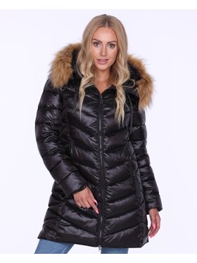 Perso Perso Kurtka damska KURTKA DAMSKA ZIMOWA Z FUTERKIEM W STYLU CASUAL Czarny Regular Fit