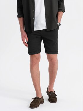 Ombre Ombre Szorty materiałowe OM-SRCS-0170 Czarny Regular Fit