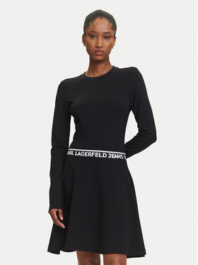 Karl Lagerfeld Jeans Karl Lagerfeld Jeans Rochie de zi A3W13009 Negru Regular Fit