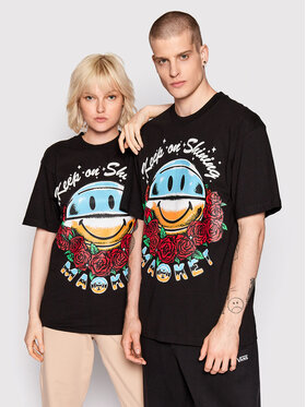 Market Market Тишърт Unisex SMILEY Keep On Shining 399001061 Черен Regular Fit