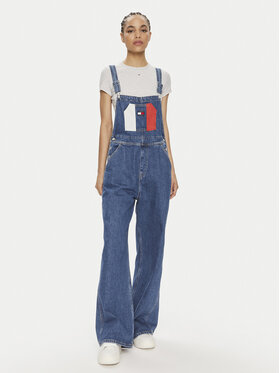 Tommy Jeans Tommy Jeans Ogrodniczki Classic Flag DW0DW18208 Niebieski Wide Leg