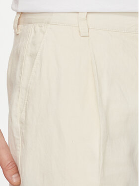 Pepe Jeans Chino Hlače Relaxed Pleated Linen Pants - 2 PM211700 Écru Relaxed Fit