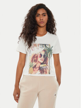 Guess Guess Футболка W4YI46 K9RM1 Écru Regular Fit