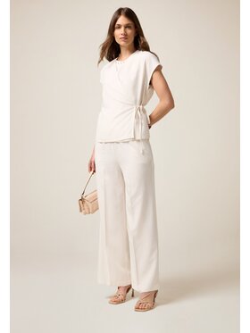 Oltre Oltre Pantaloni di tessuto P006J002460N021 Bianco Baggy Fit