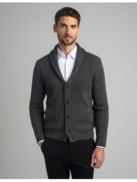 Borgio Borgio Kardigan magnano_gr Szary Regular Fit